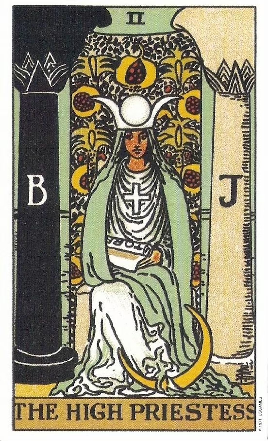 Waite-Tarot-II-THE HIGH PRIESTESS