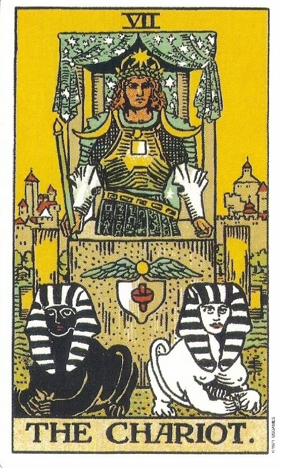 Waite-Tarot-VII-THE CHARIOT