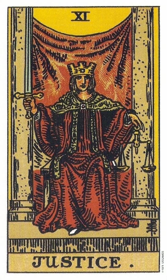 Waite-Tarot-XI-JUSTICE