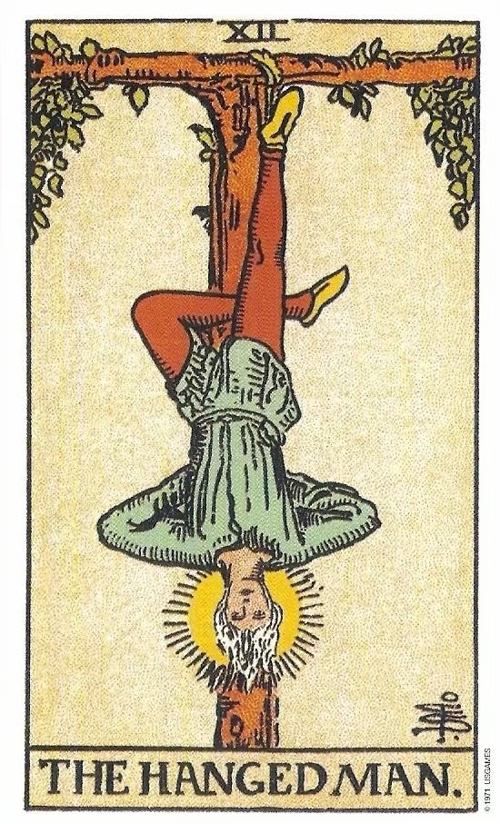 Waite-Tarot-XII-THE HANGED MAN