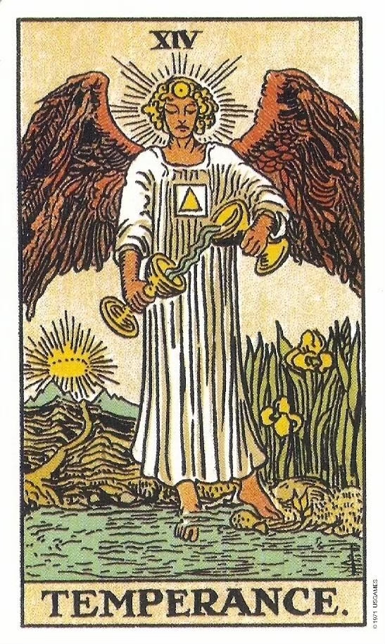 Waite-Tarot-XIV-TEMPERANCE