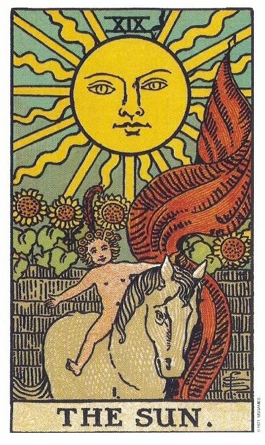 Waite-Tarot-XIX-THE SUN