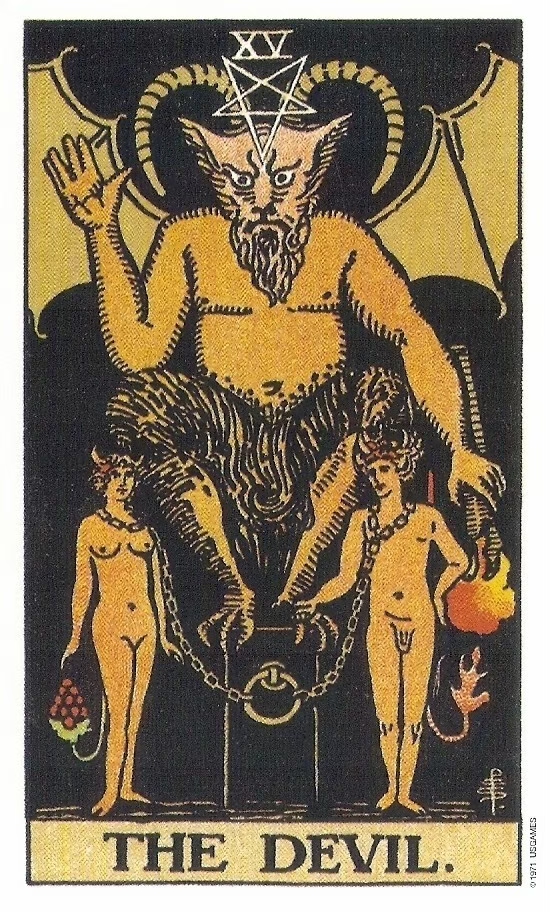 Waite-Tarot-XV-THE DEVIL
