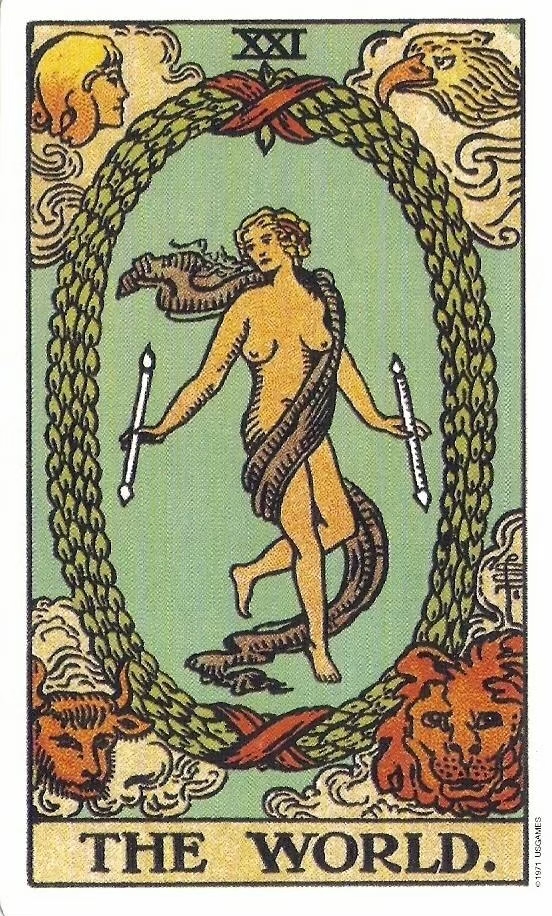 Waite-Tarot-XXI-THE WORLD