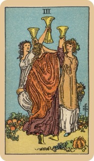 偉特塔羅牌色彩學 - 聖杯三