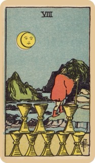 偉特塔羅牌色彩學 - 聖杯八