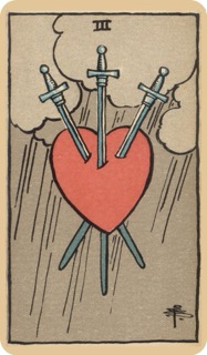 偉特塔羅牌色彩學 - 寶劍三