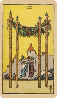 偉特塔羅牌色彩學 - 權杖四