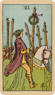 偉特塔羅牌色彩學 - 權杖六