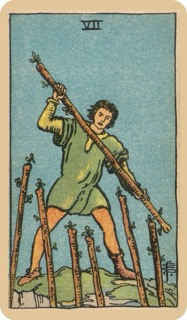 偉特塔羅牌色彩學 - 權杖七