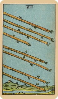 偉特塔羅牌色彩學 - 權杖八